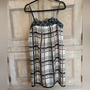 ECI 100% Silk Plaid Dress